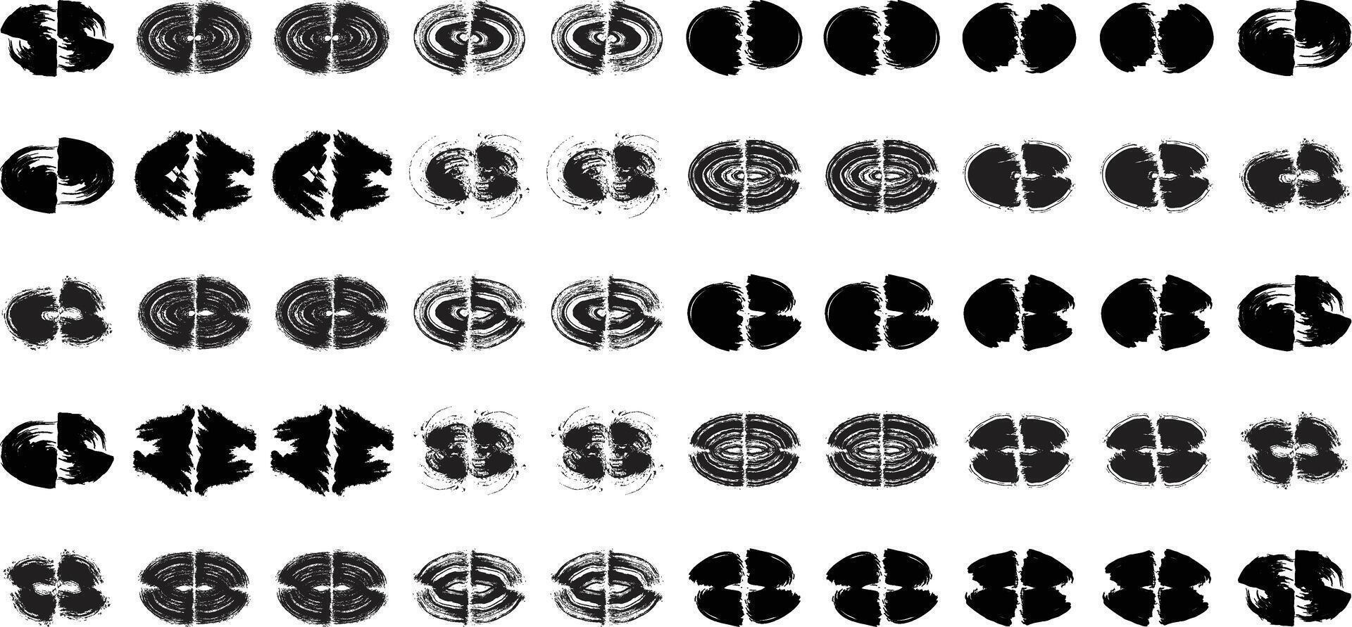 mano dibujado horizontal oval forma negrita 50-2 vector