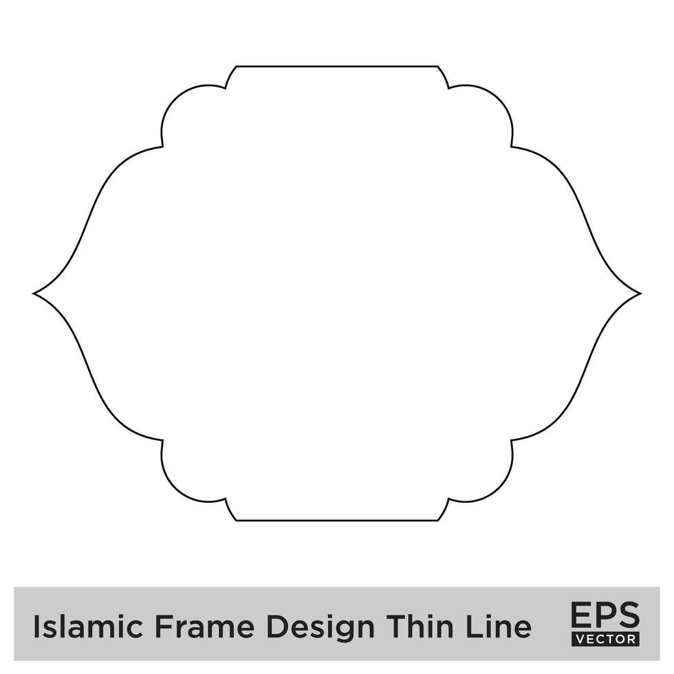 Islamic Frame Design Thin Line vector