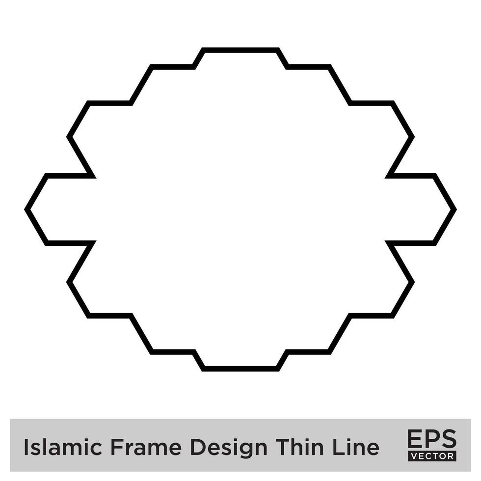 Islamic Frame Design Thin Line vector