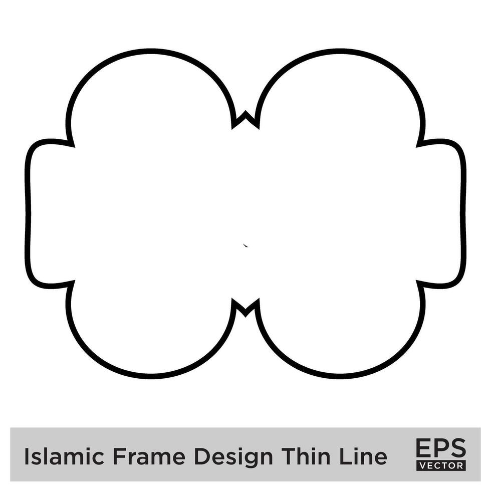 Islamic Frame Design Thin Line vector