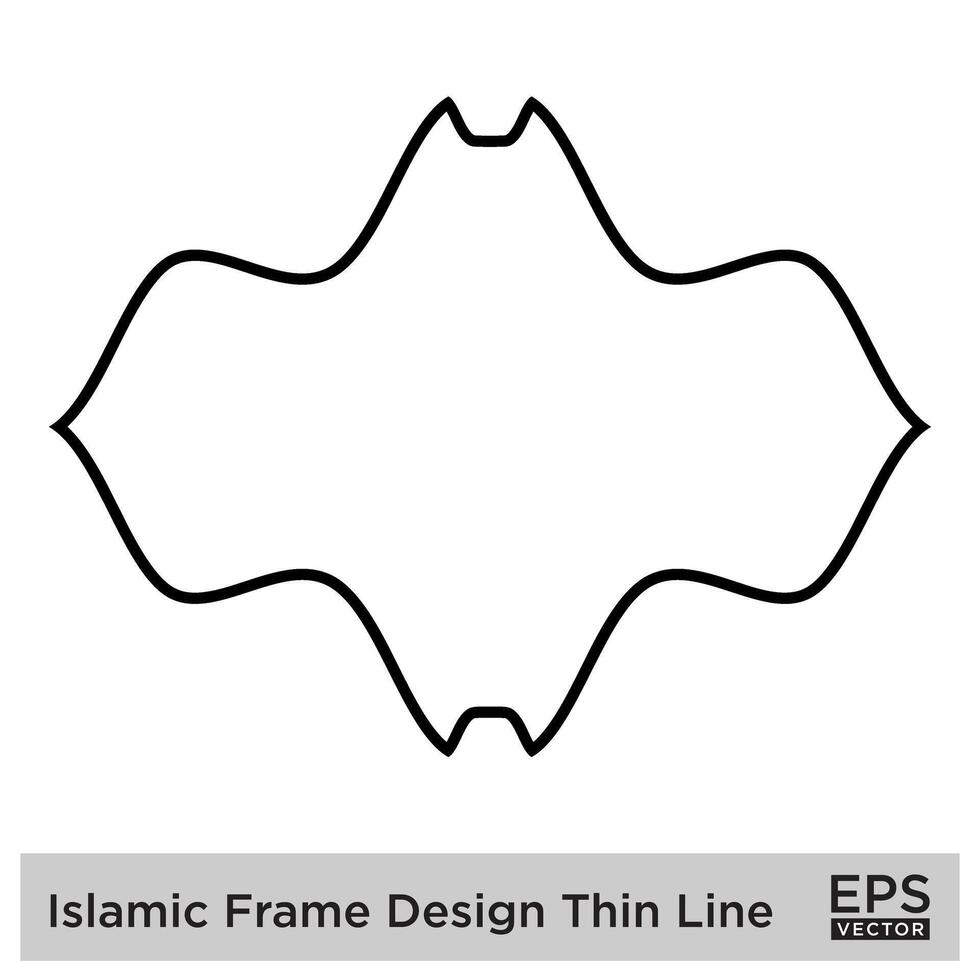 Islamic Frame Design Thin Line vector