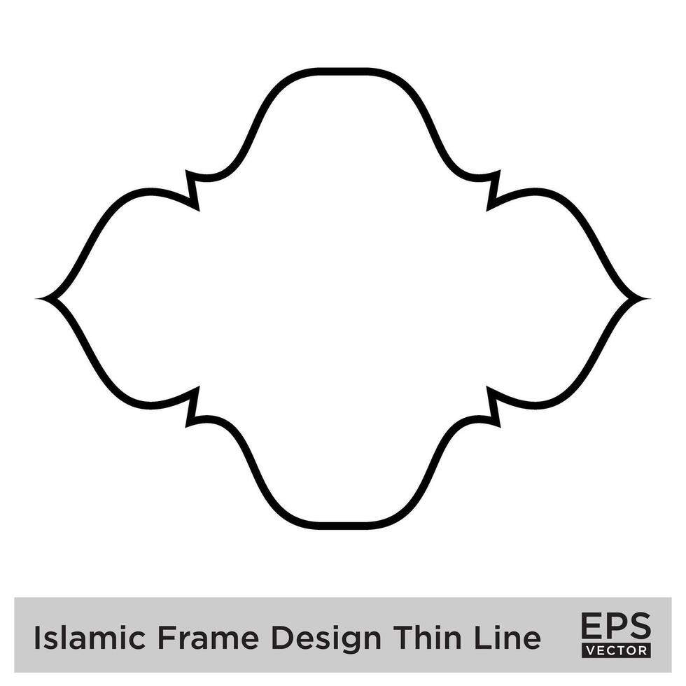 Islamic Frame Design Thin Line vector