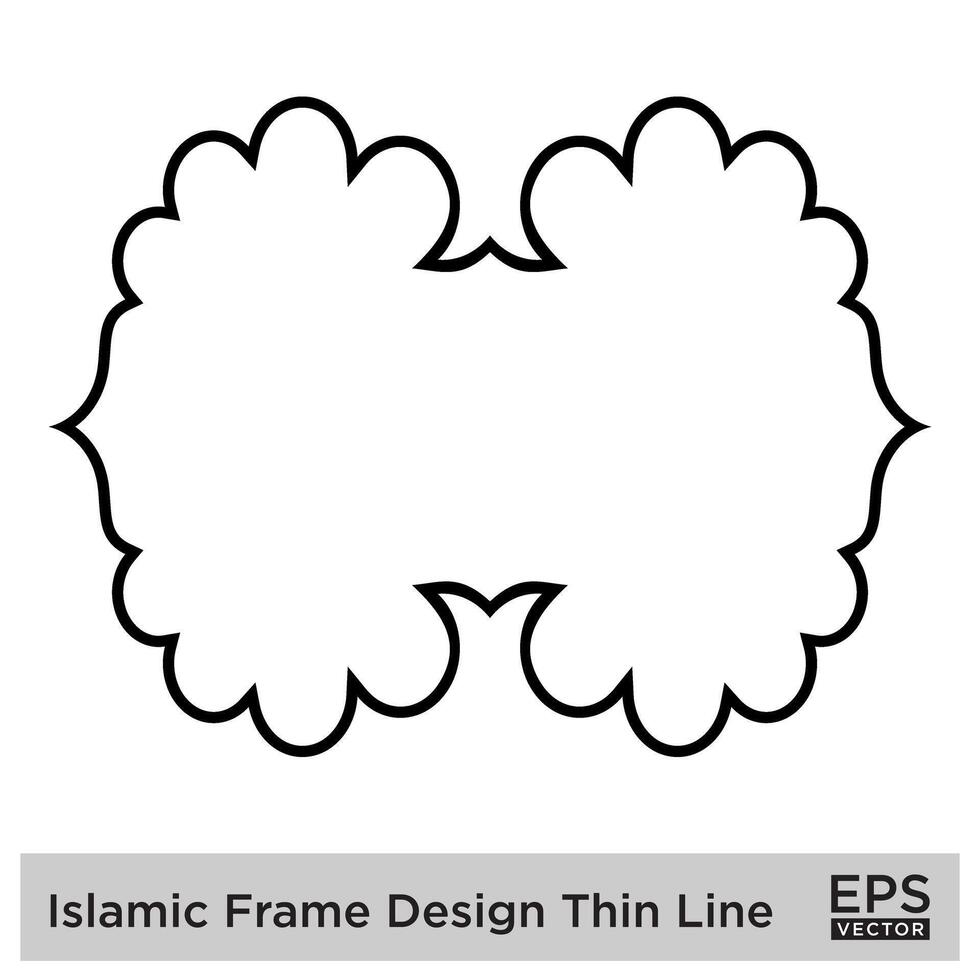 Islamic Frame Design Thin Line vector