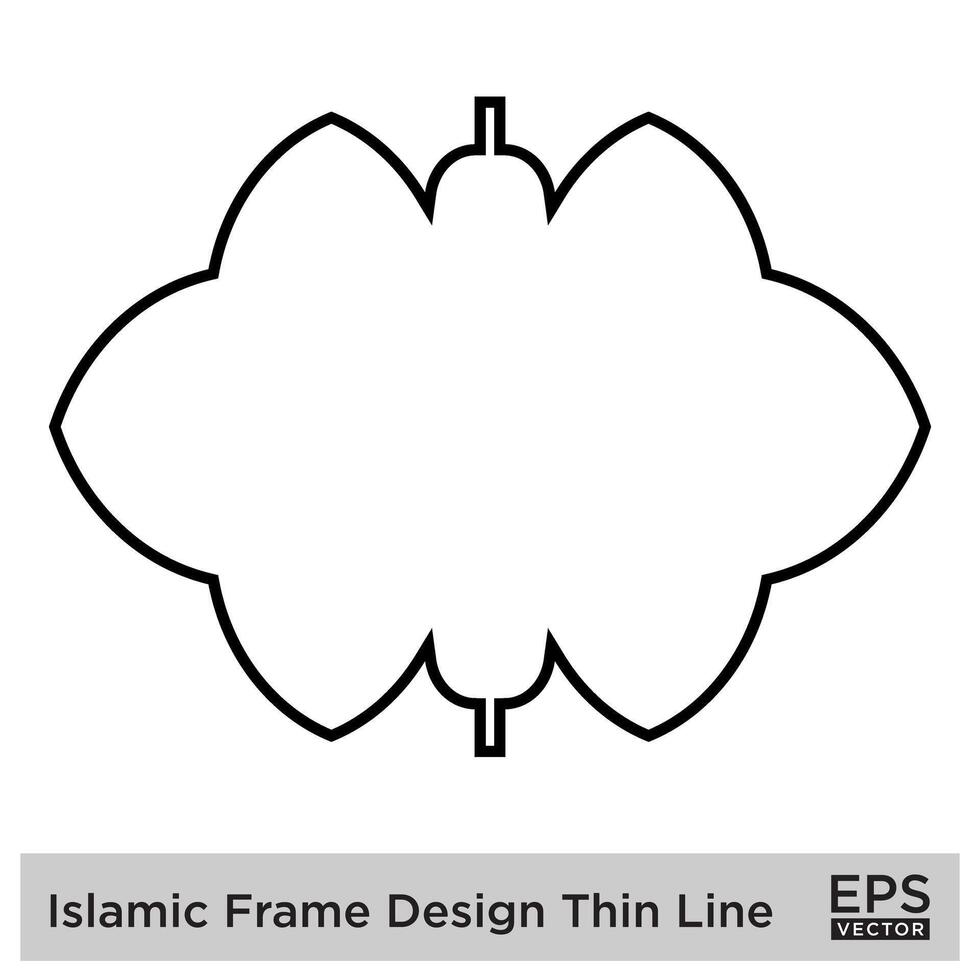 Islamic Frame Design Thin Line vector