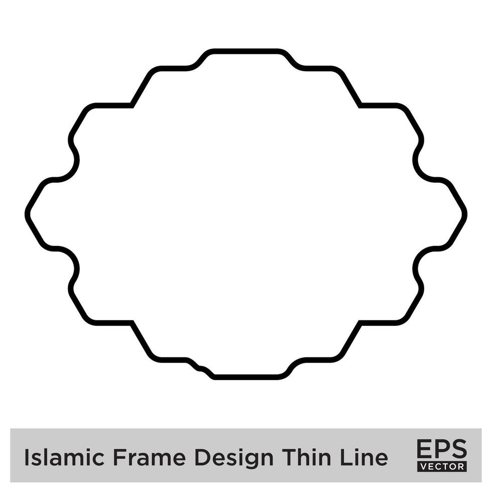 Islamic Frame Design Thin Line vector