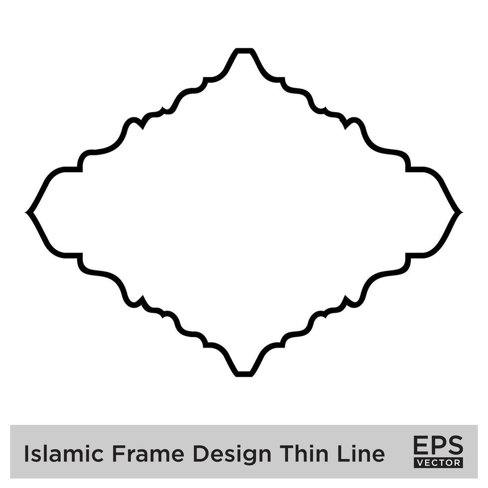 Islamic Frame Design Thin Line vector