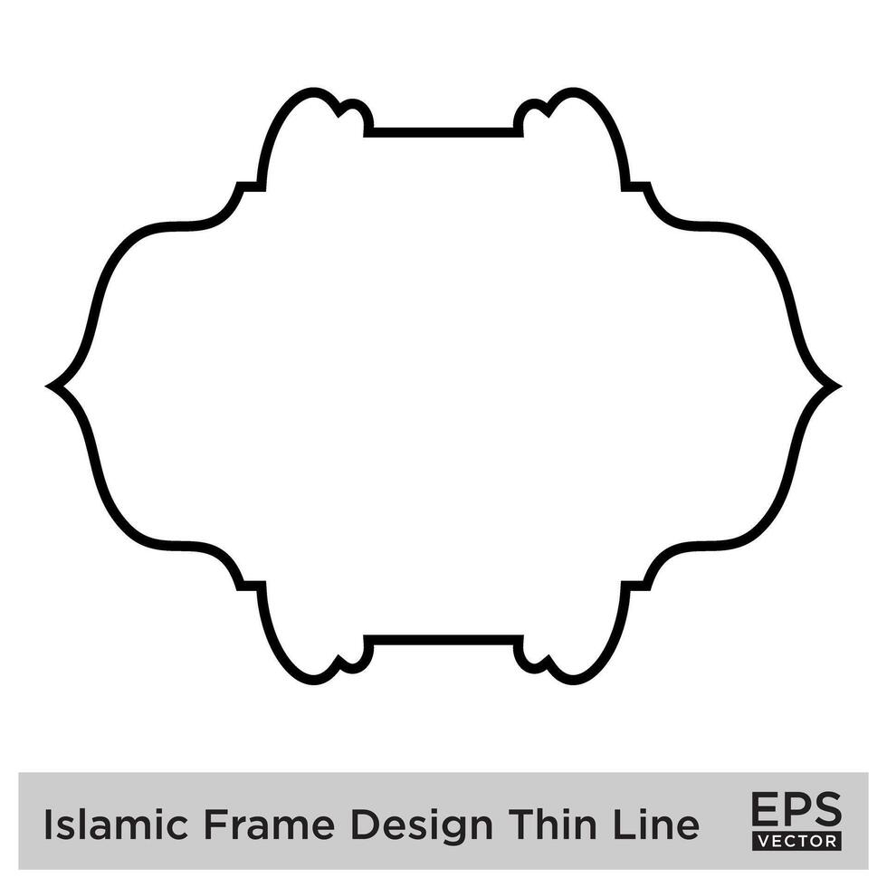 Islamic Frame Design Thin Line vector