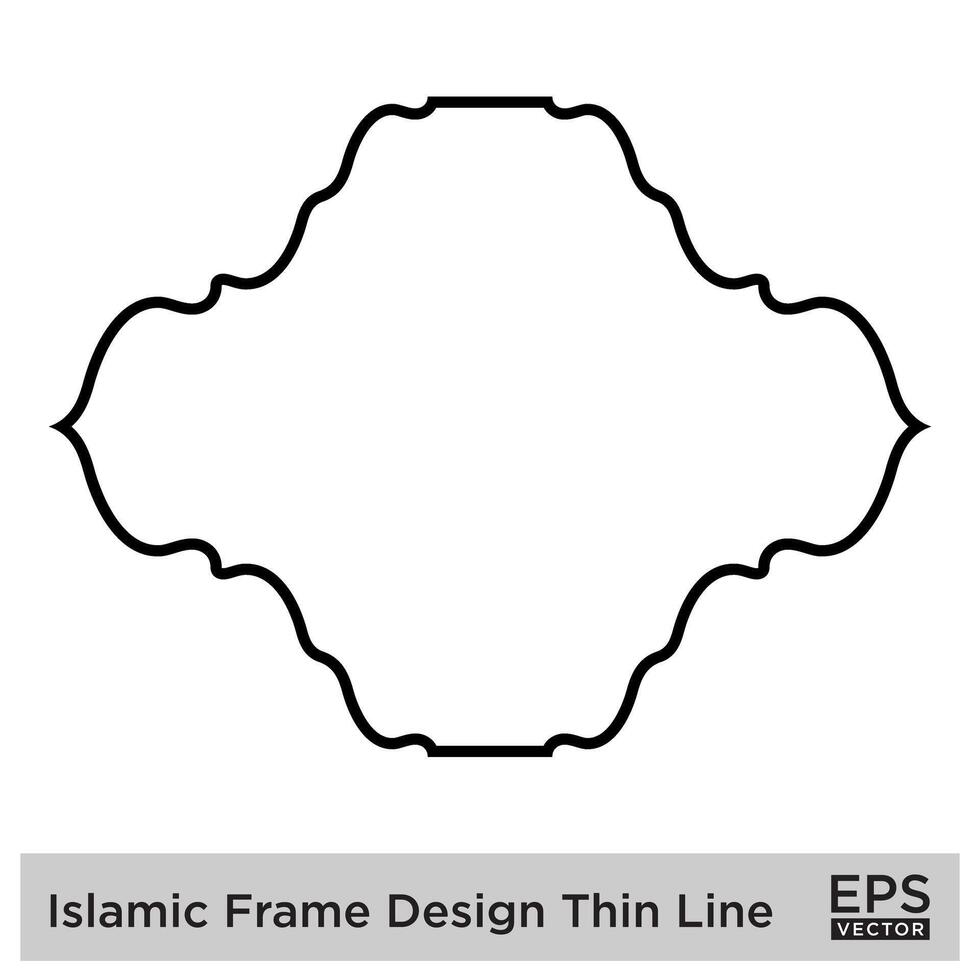 Islamic Frame Design Thin Line vector