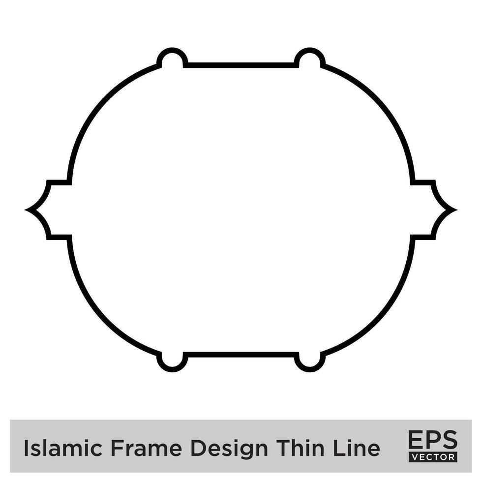 Islamic Frame Design Thin Line vector