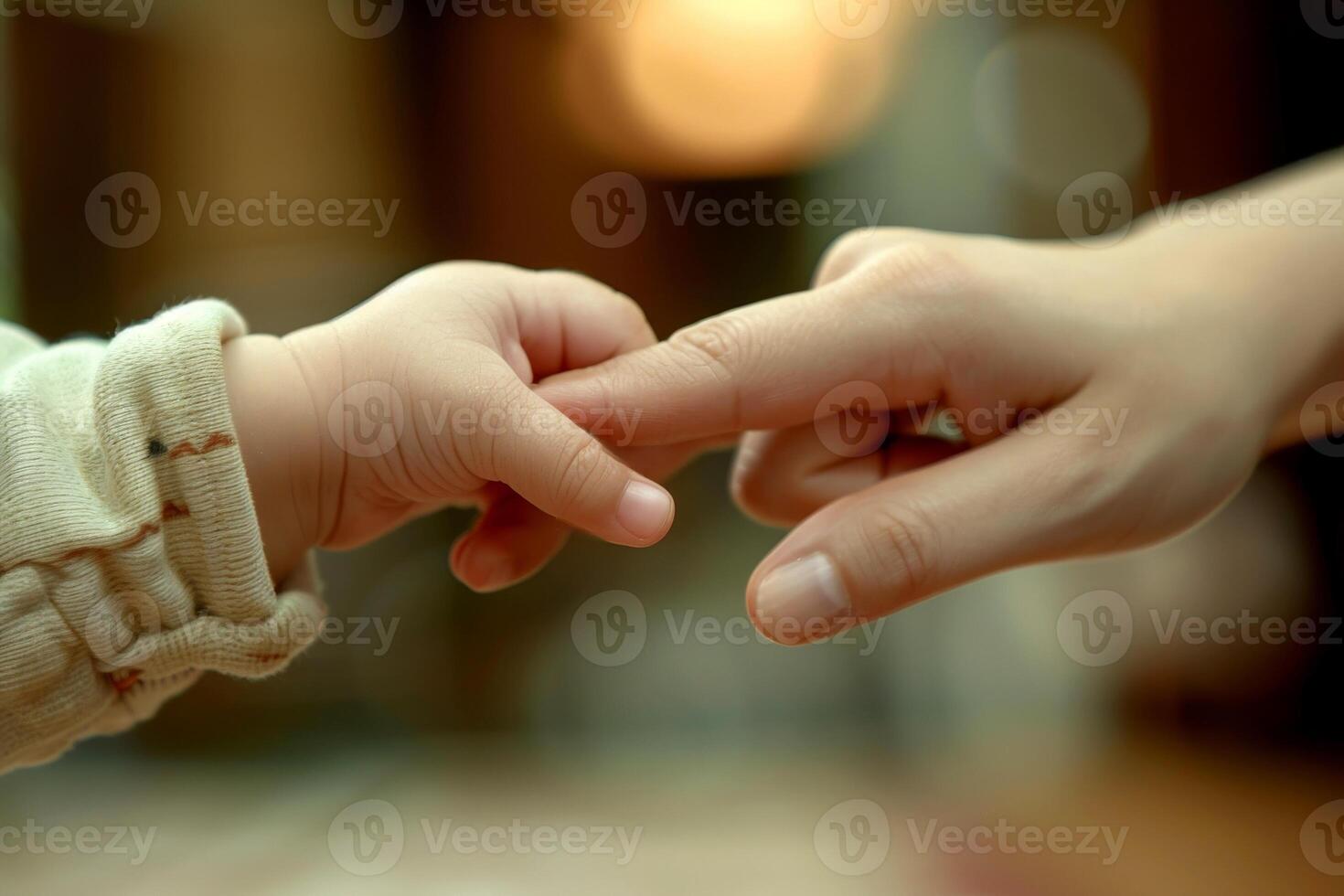 AI generated Tender Moment of a Baby Holding Mother's Hand. mother day concepts. Generative ai photo