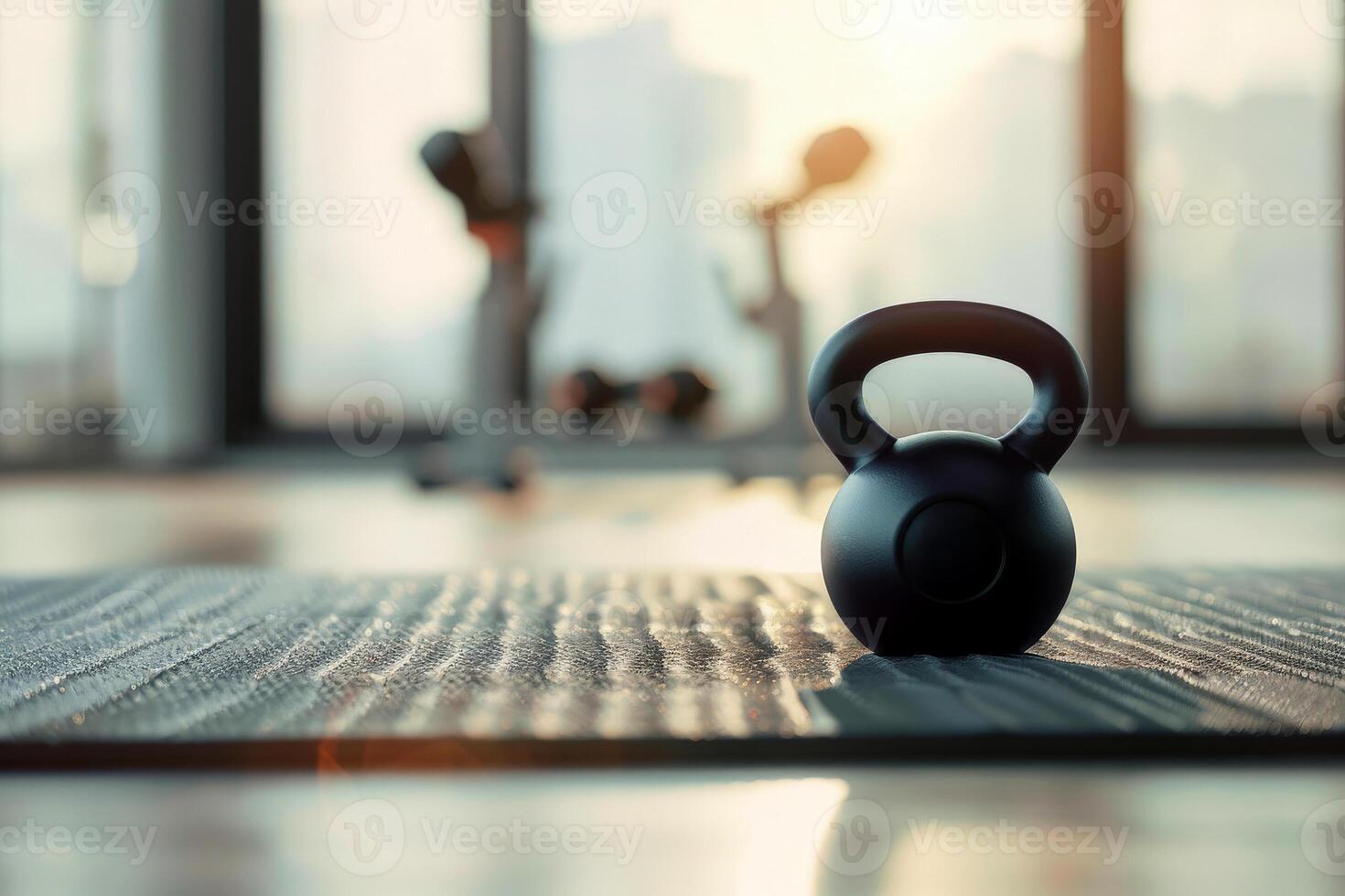 AI generated a kettlebell for training in fitness room . generative ai photo