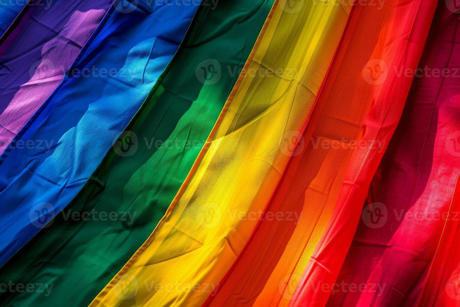AI generated landscape in rainbow colors. LGBTQ and pride month concept. Generated with ai. photo