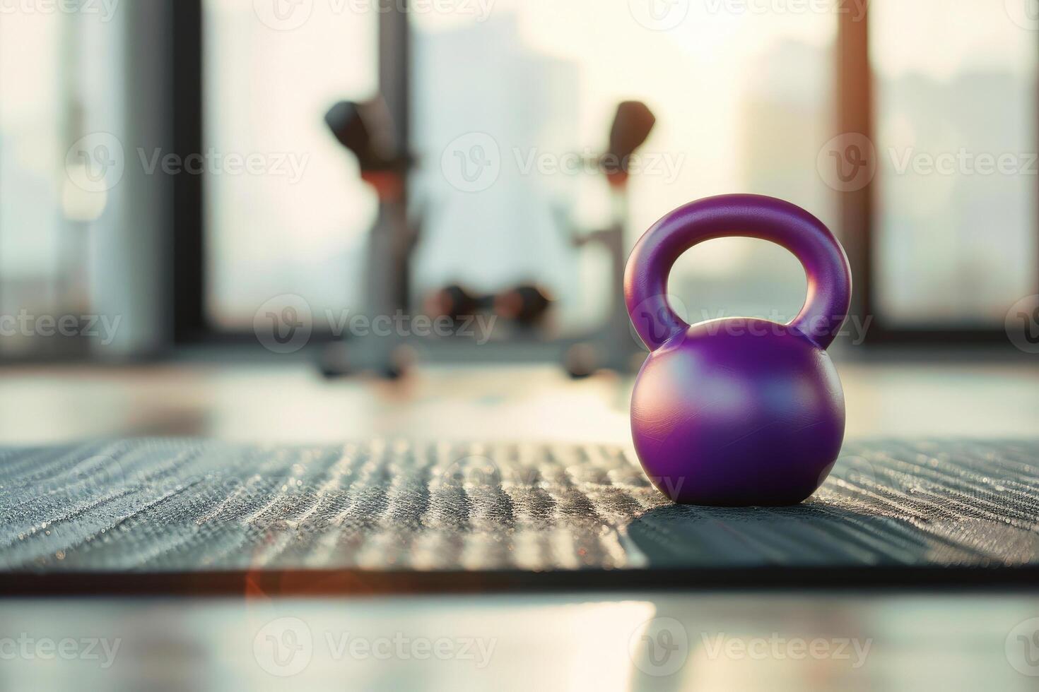 AI generated a kettlebell for training in fitness room . generative ai photo