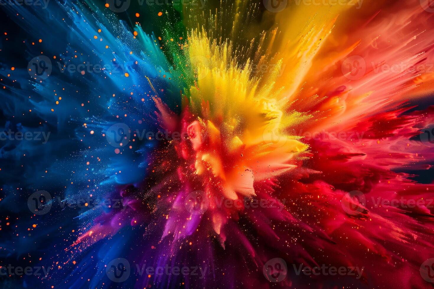 AI generated Color bombs explode bright background, HD, Generative Ai photo