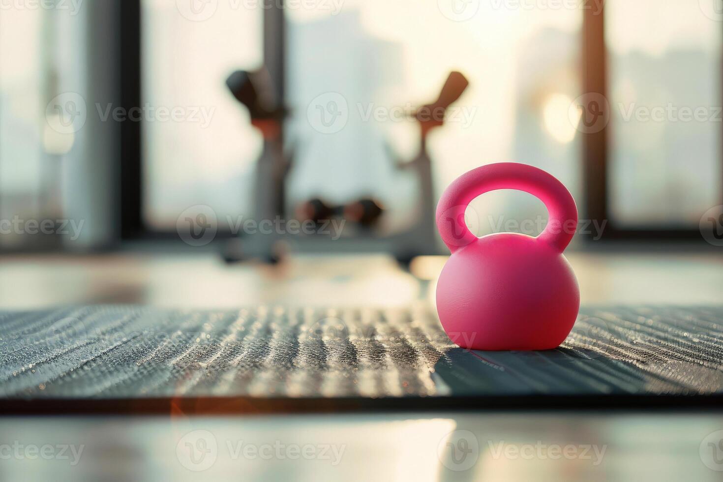 AI generated a kettlebell for training in fitness room . generative ai photo