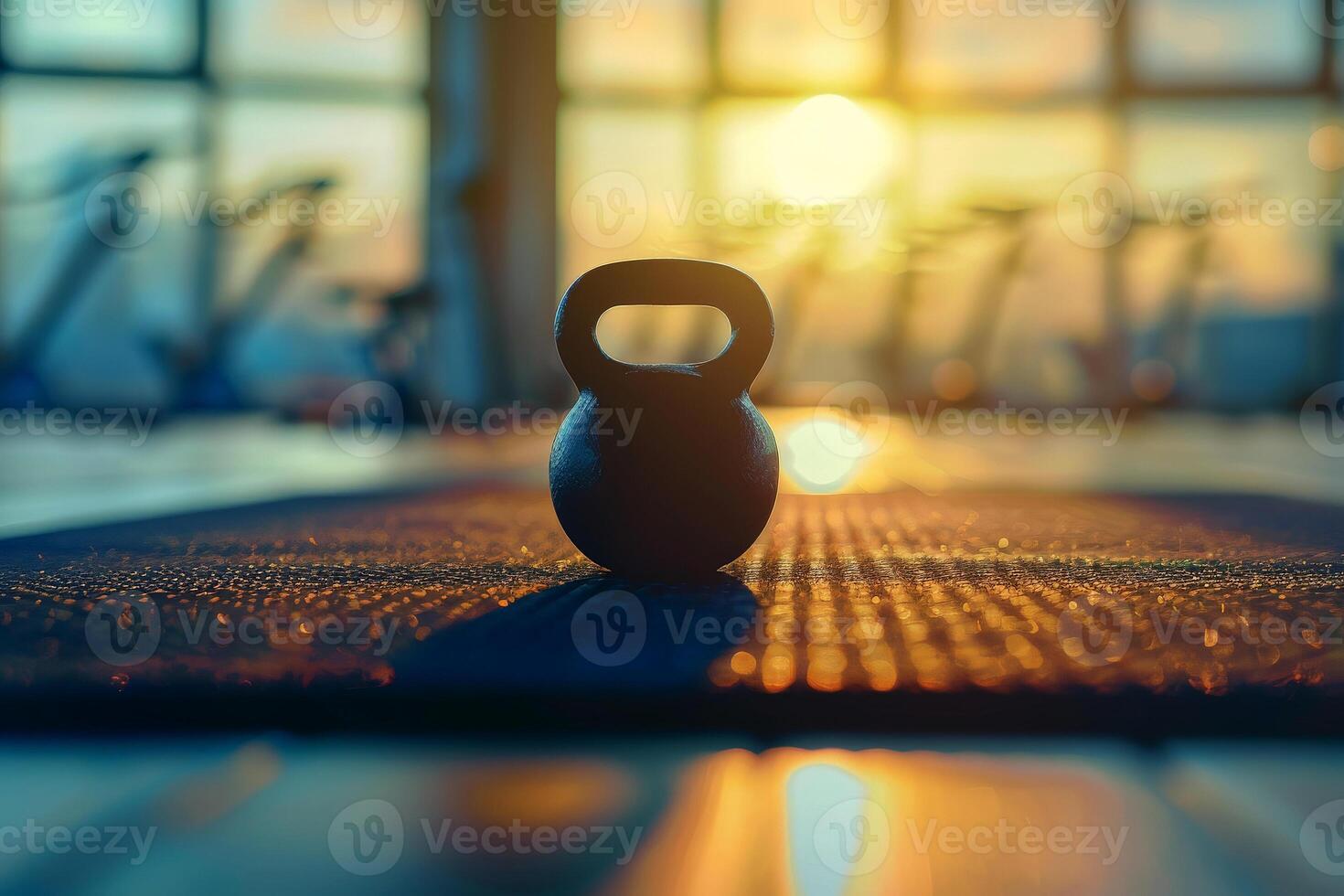 AI generated a kettlebell for training in fitness room . generative ai photo