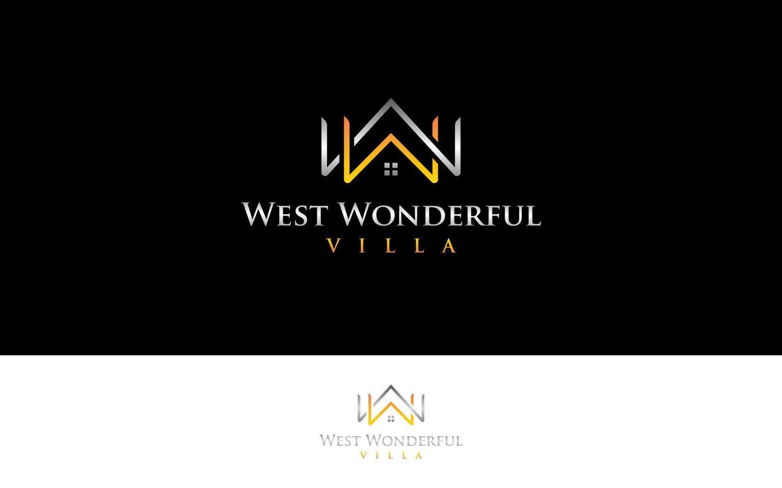 Letter w home monogram logo vector
