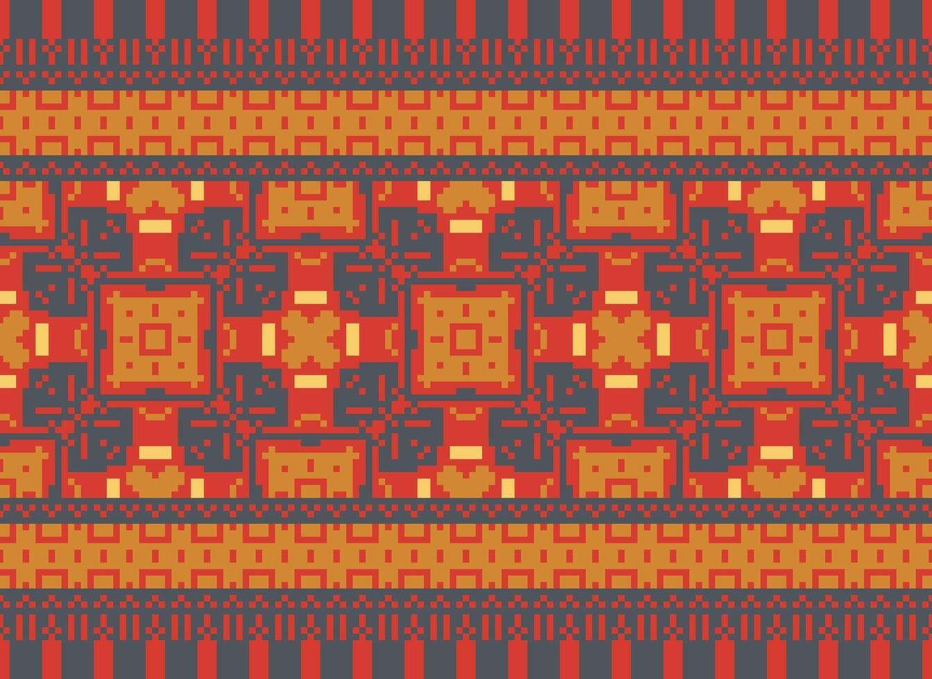 cruzar puntada. píxel geométrico étnico oriental sin costura modelo tradicional antecedentes. estilo azteca resumen vector ilustración. diseño para textil, cortina, alfombra, fondo de pantalla, ropa, envase