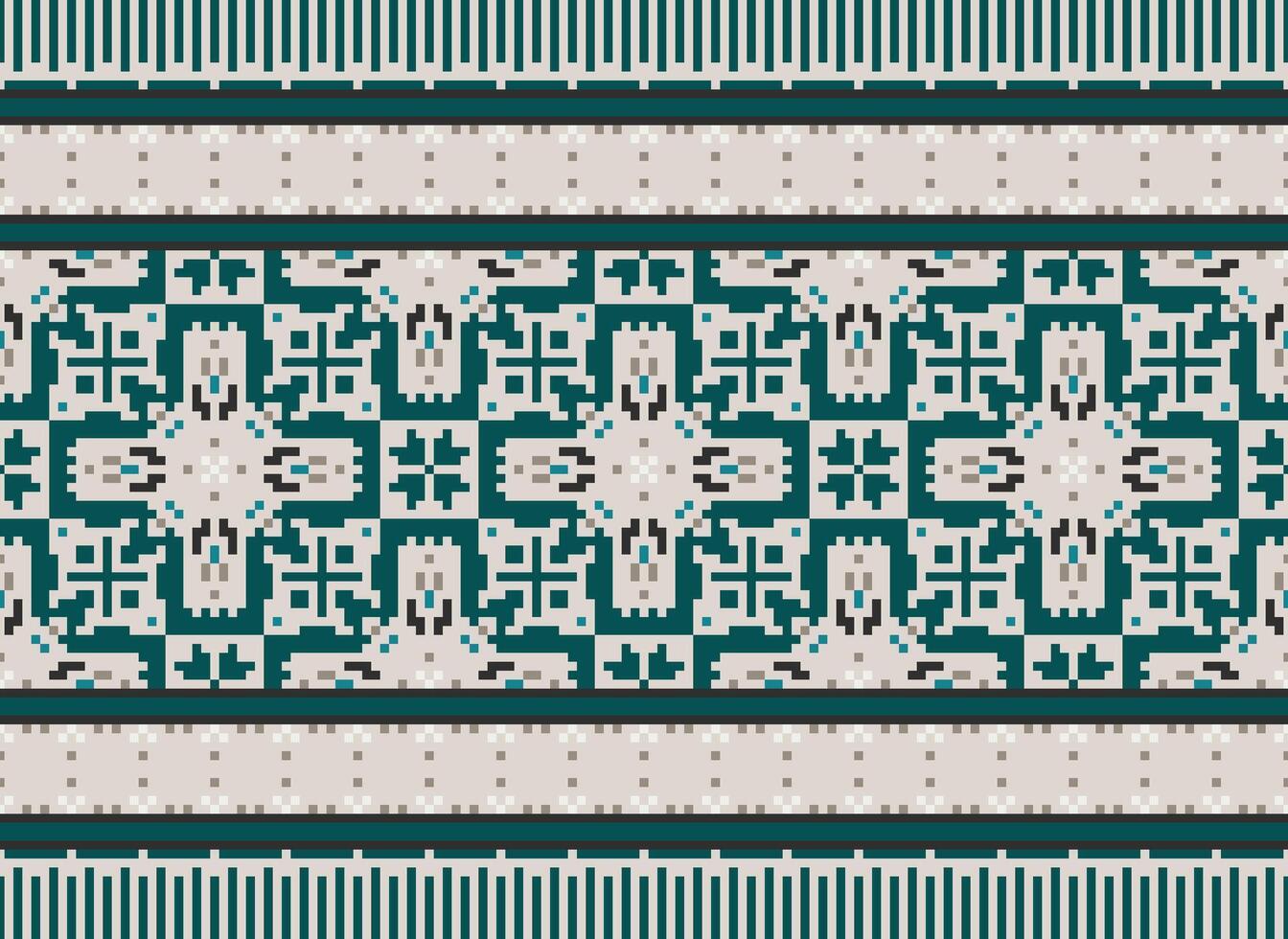 cruzar puntada. píxel geométrico étnico oriental sin costura modelo tradicional antecedentes. estilo azteca resumen vector ilustración. diseño para textil, cortina, alfombra, fondo de pantalla, ropa, envase