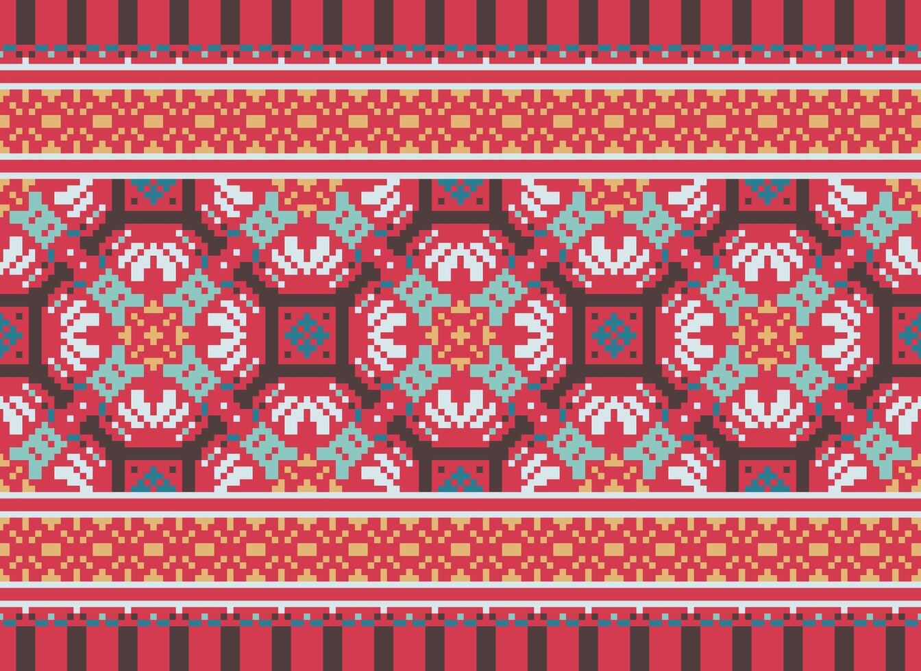 cruzar puntada. píxel geométrico étnico oriental sin costura modelo tradicional antecedentes. estilo azteca resumen vector ilustración. diseño para textil, cortina, alfombra, fondo de pantalla, ropa, envase