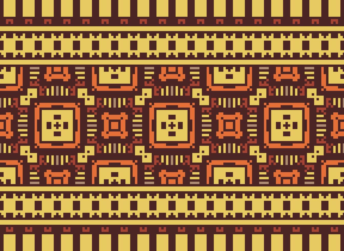 Cross Stitch. Pixel Pattern. Ethnic Patterns. Abstract art. Design for carpet, wallpaper, clothing, textile, pillow, curtain, bedsheet, table runners. Mehndi. Rushnyk. Earth tone. Vintage. Vector. vector