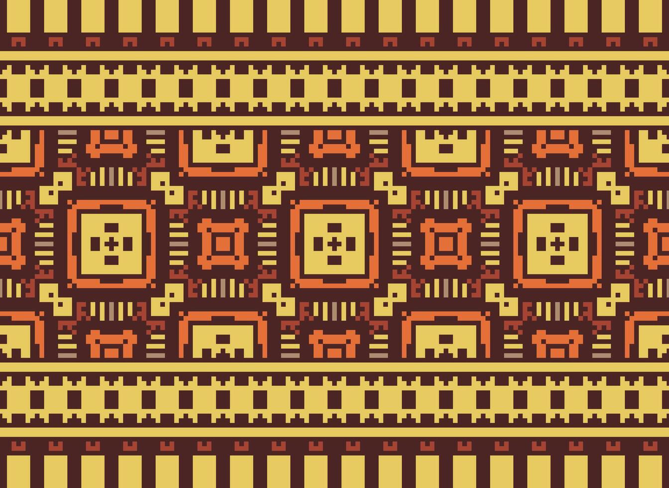 Cross Stitch. Pixel Pattern. Ethnic Patterns. Abstract art. Design for carpet, wallpaper, clothing, textile, pillow, curtain, bedsheet, table runners. Mehndi. Rushnyk. Earth tone. Vintage. Vector. vector