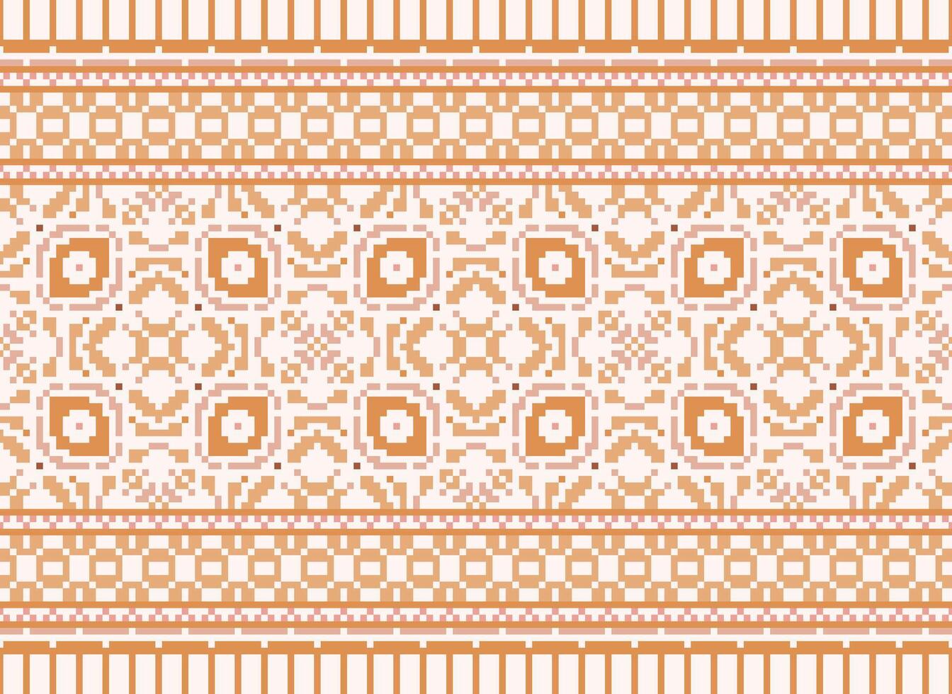 cruzar puntada. píxel modelo. étnico patrones. resumen Arte. diseño para alfombra, fondo de pantalla, ropa, textil, almohada, cortina, sábana, mesa corredores mehndi. rushnyk. tierra tono. antiguo. vector. vector