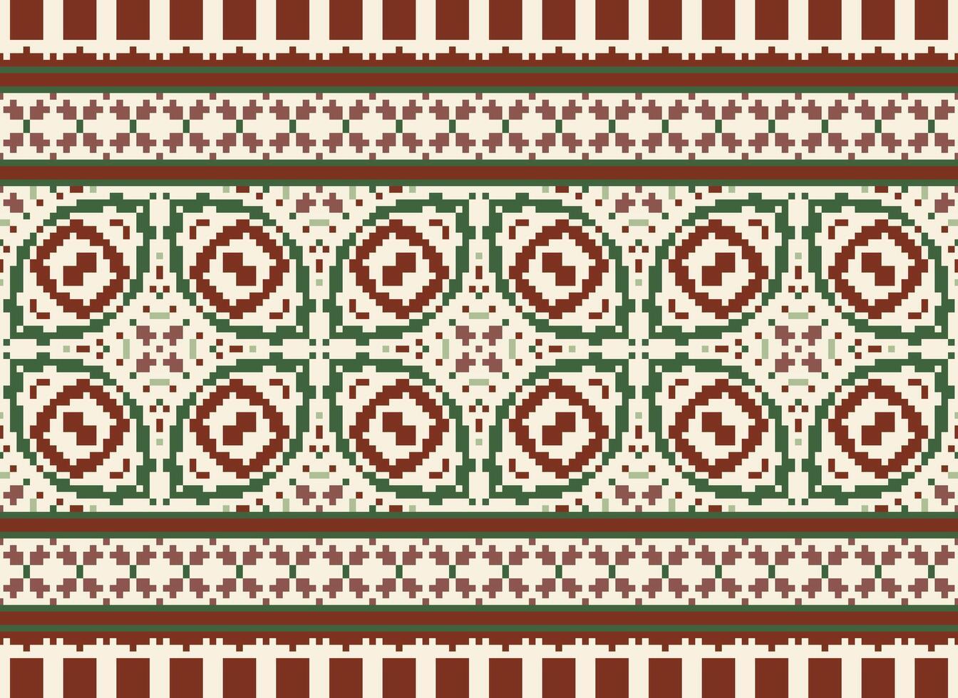 cruzar puntada. píxel modelo. étnico patrones. resumen Arte. diseño para alfombra, fondo de pantalla, ropa, textil, almohada, cortina, sábana, mesa corredores mehndi. rushnyk. tierra tono. antiguo. vector. vector