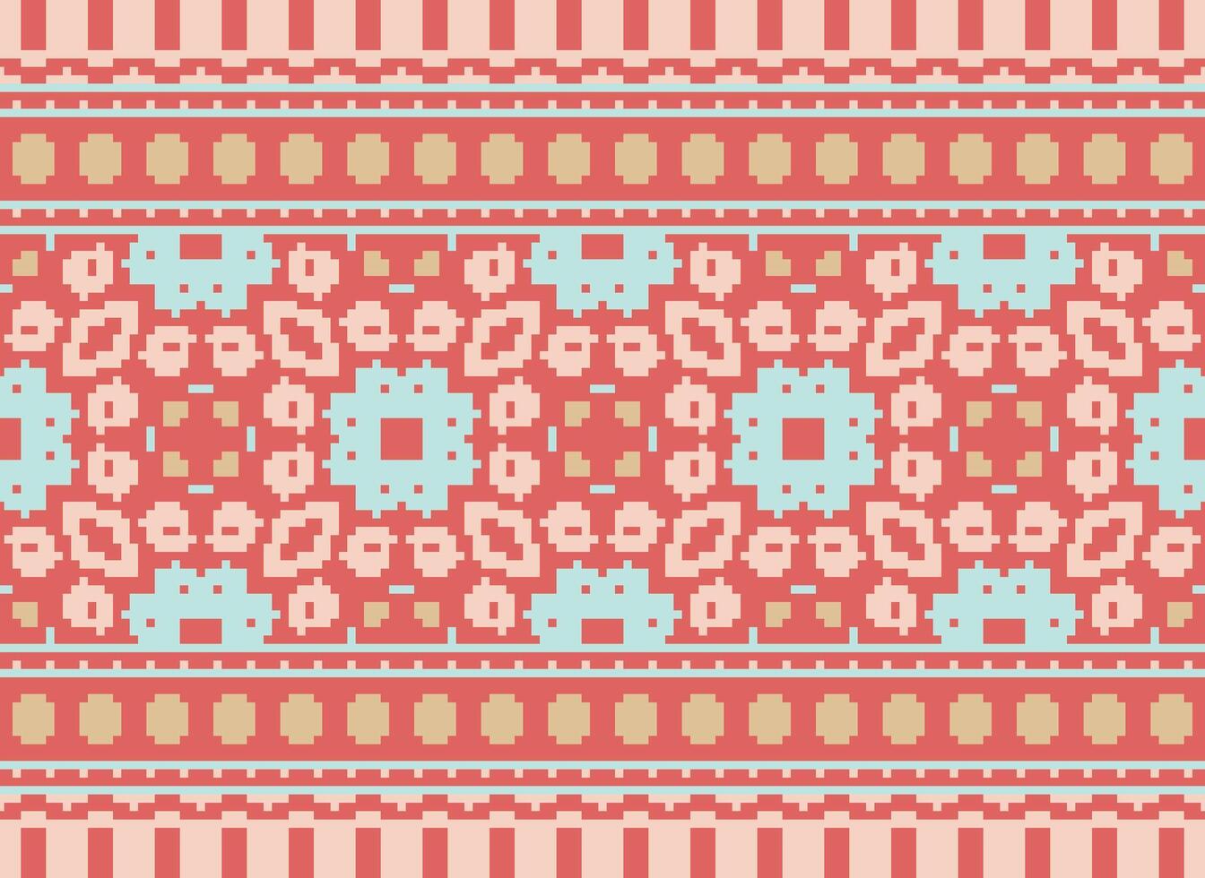 Cross Stitch. Pixel Pattern. Ethnic Patterns. Abstract art. Design for carpet, wallpaper, clothing, textile, pillow, curtain, bedsheet, table runners. Mehndi. Rushnyk. Earth tone. Vintage. Vector. vector