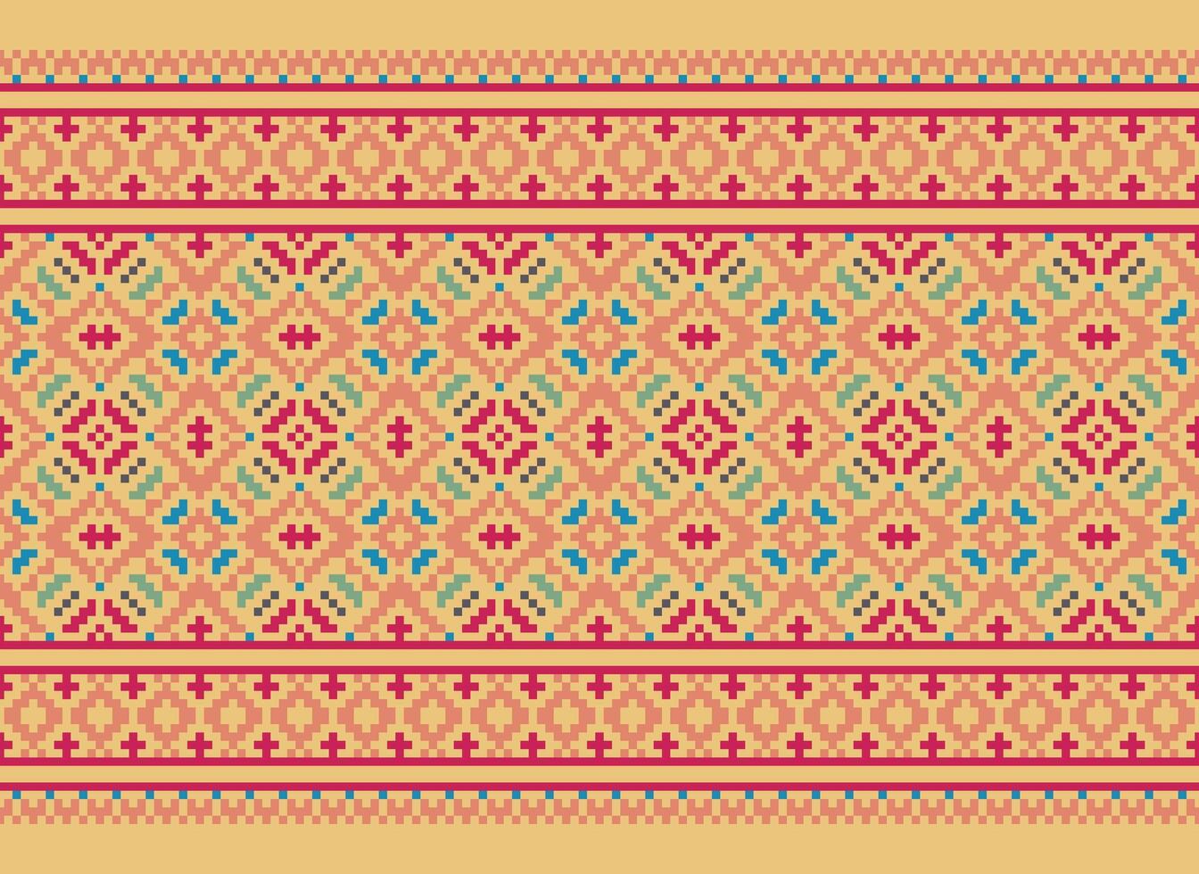 Cross Stitch. Pixel Pattern. Ethnic Patterns. Abstract art. Design for carpet, wallpaper, clothing, textile, pillow, curtain, bedsheet, table runners. Mehndi. Rushnyk. Earth tone. Vintage. Vector. vector