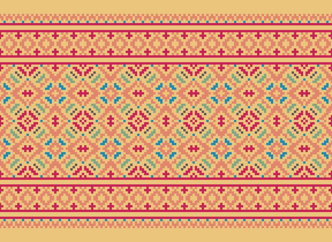 Cross Stitch. Pixel Pattern. Ethnic Patterns. Abstract art. Design for carpet, wallpaper, clothing, textile, pillow, curtain, bedsheet, table runners. Mehndi. Rushnyk. Earth tone. Vintage. Vector. vector