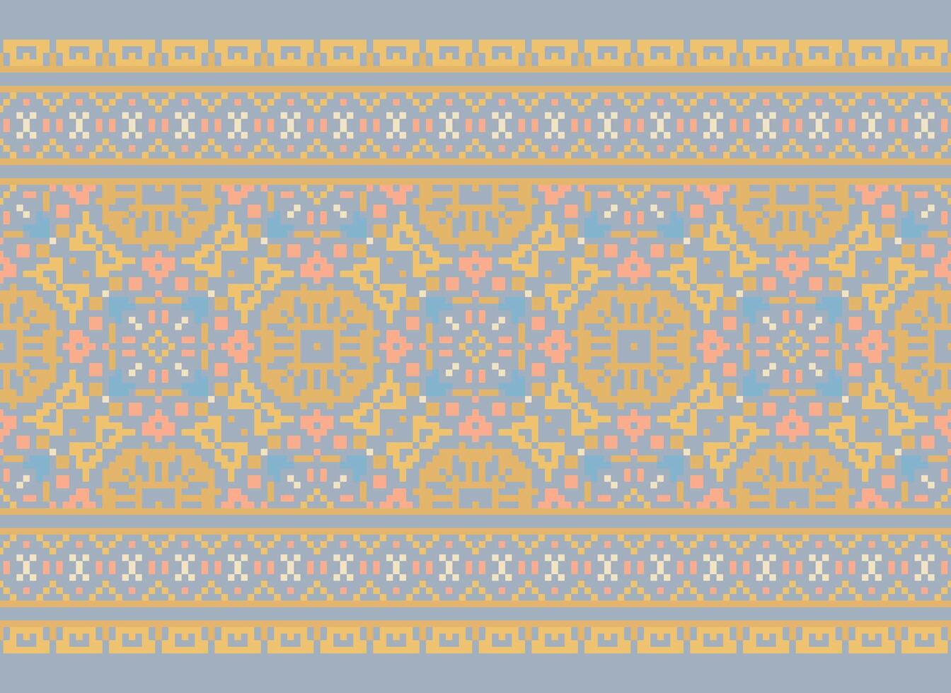 floral cruzar puntada bordado.geometrico étnico oriental sin costura modelo tradicional fondo.azteca estilo resumen vector ilustración.diseño para textura,tela,ropa,envoltorio,decoración,impresión.