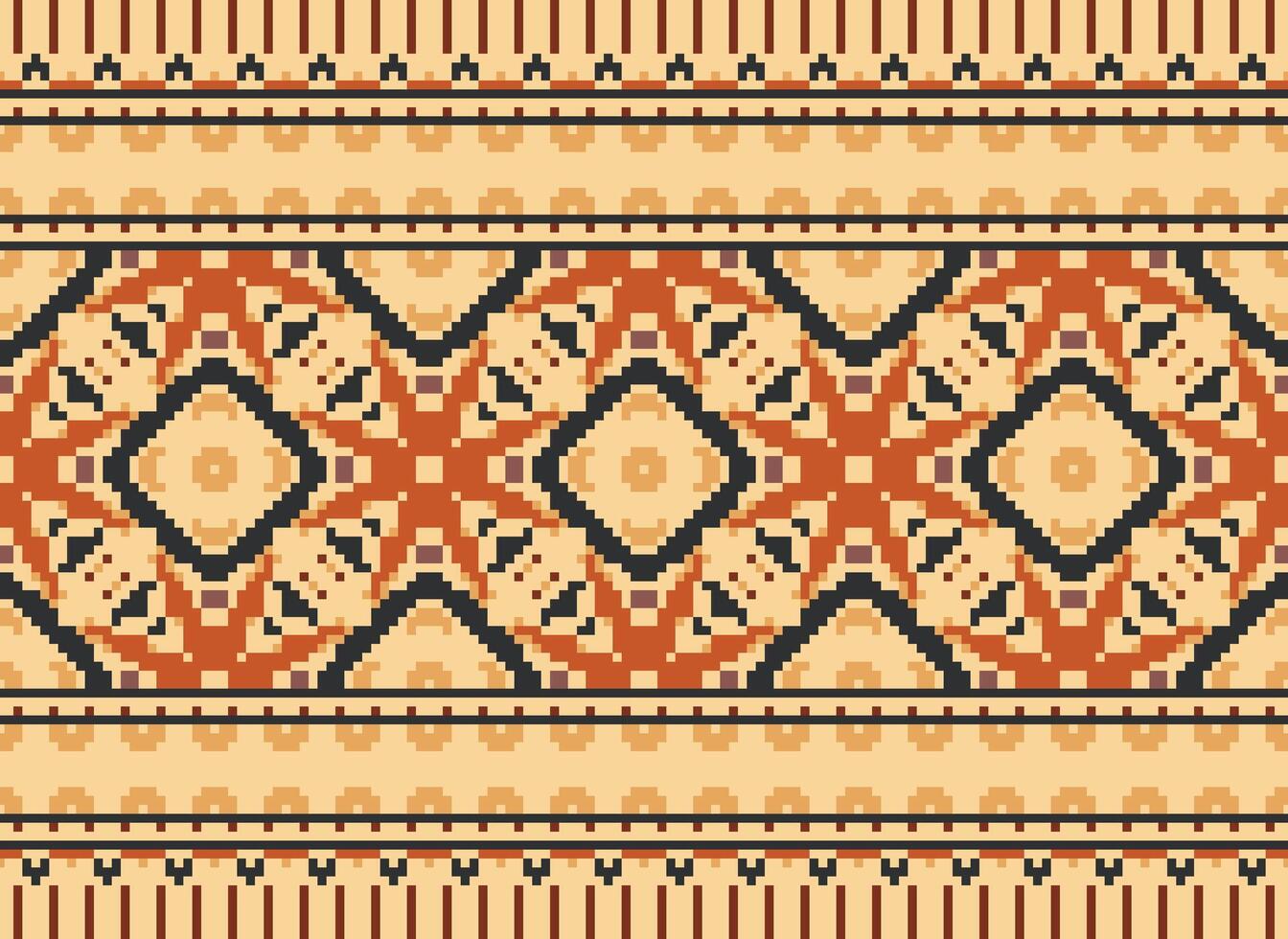 Floral cross stitch embroidery.geometric ethnic oriental seamless pattern traditional background.Aztec style abstract vector illustration.design for texture,fabric,clothing,wrapping,decoration,print.