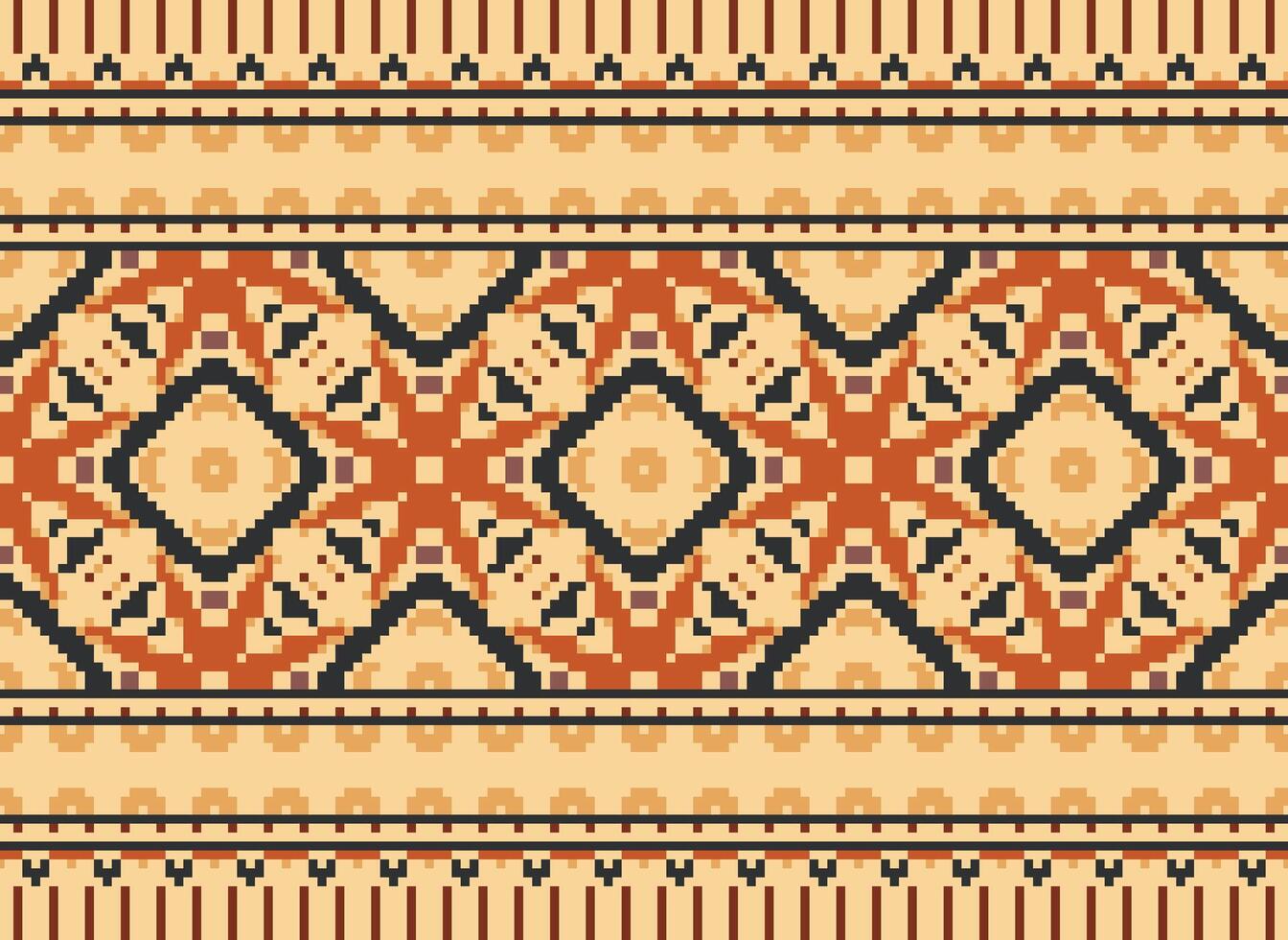 Floral cross stitch embroidery.geometric ethnic oriental seamless pattern traditional background.Aztec style abstract vector illustration.design for texture,fabric,clothing,wrapping,decoration,print.