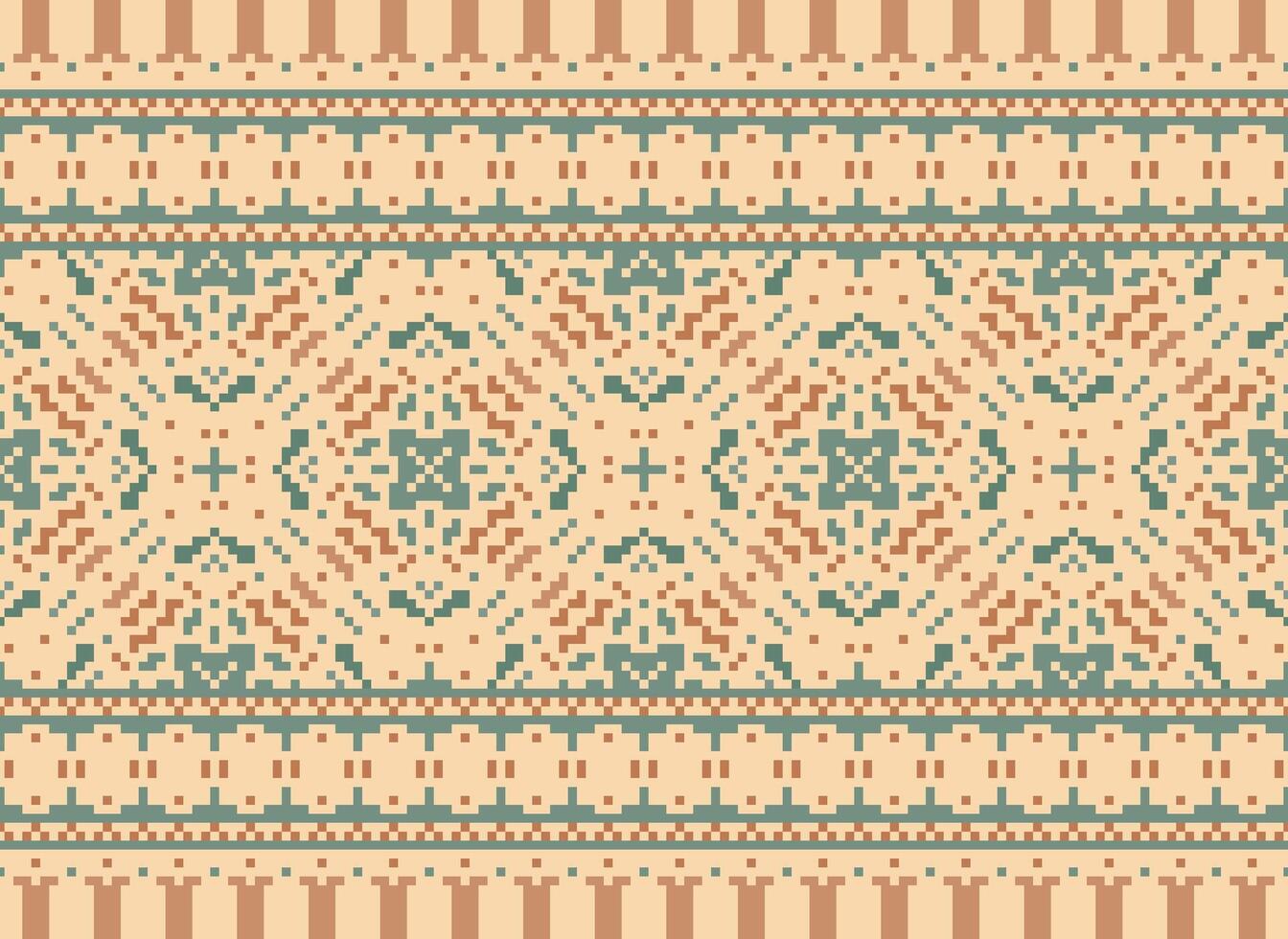 Floral cross stitch embroidery.geometric ethnic oriental seamless pattern traditional background.Aztec style abstract vector illustration.design for texture,fabric,clothing,wrapping,decoration,print.