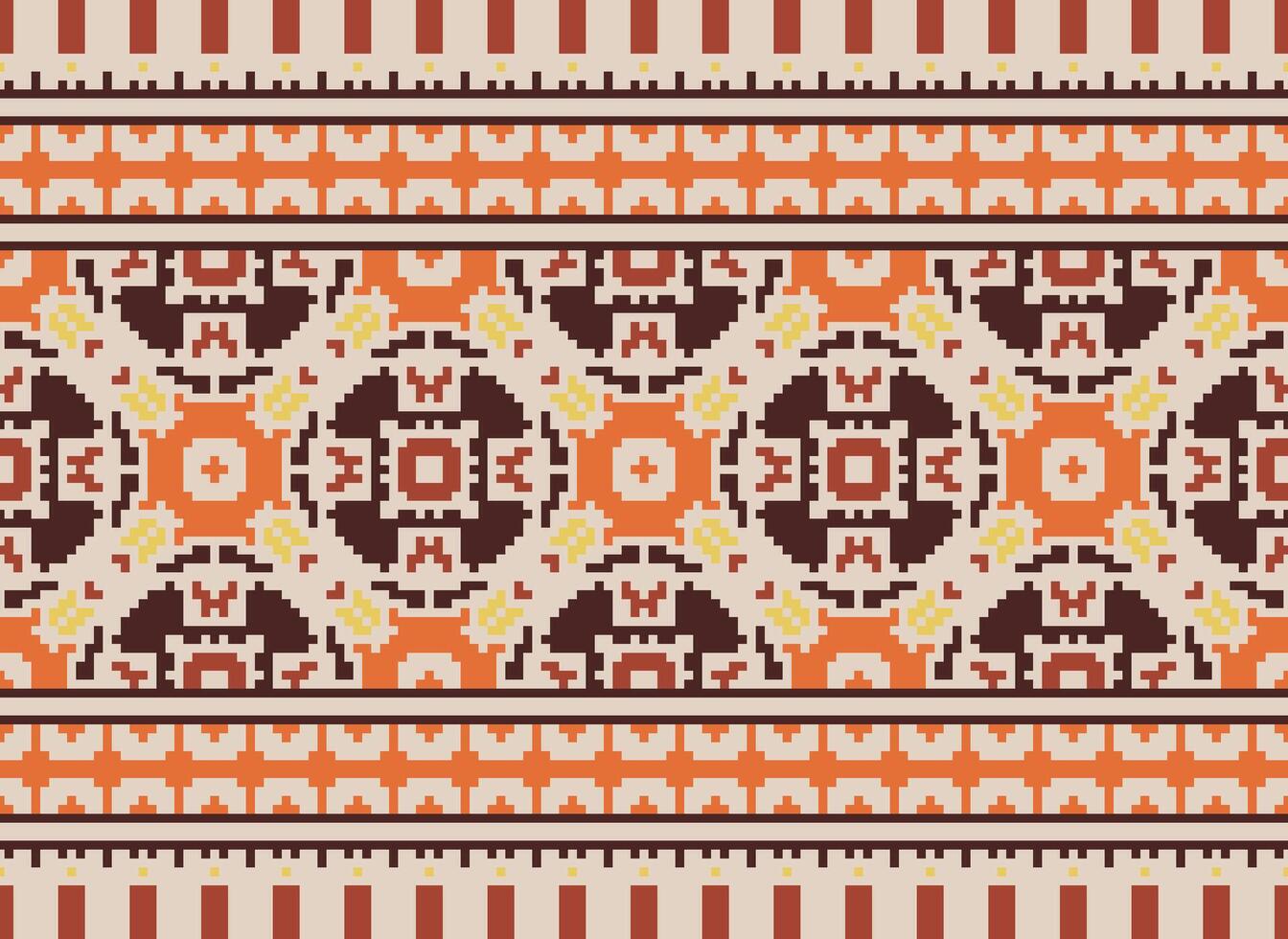 floral cruzar puntada bordado.geometrico étnico oriental sin costura modelo tradicional fondo.azteca estilo resumen vector ilustración.diseño para textura,tela,ropa,envoltorio,decoración,impresión.