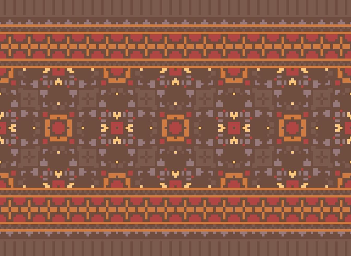 Floral cross stitch embroidery.geometric ethnic oriental seamless pattern traditional background.Aztec style abstract vector illustration.design for texture,fabric,clothing,wrapping,decoration,print.