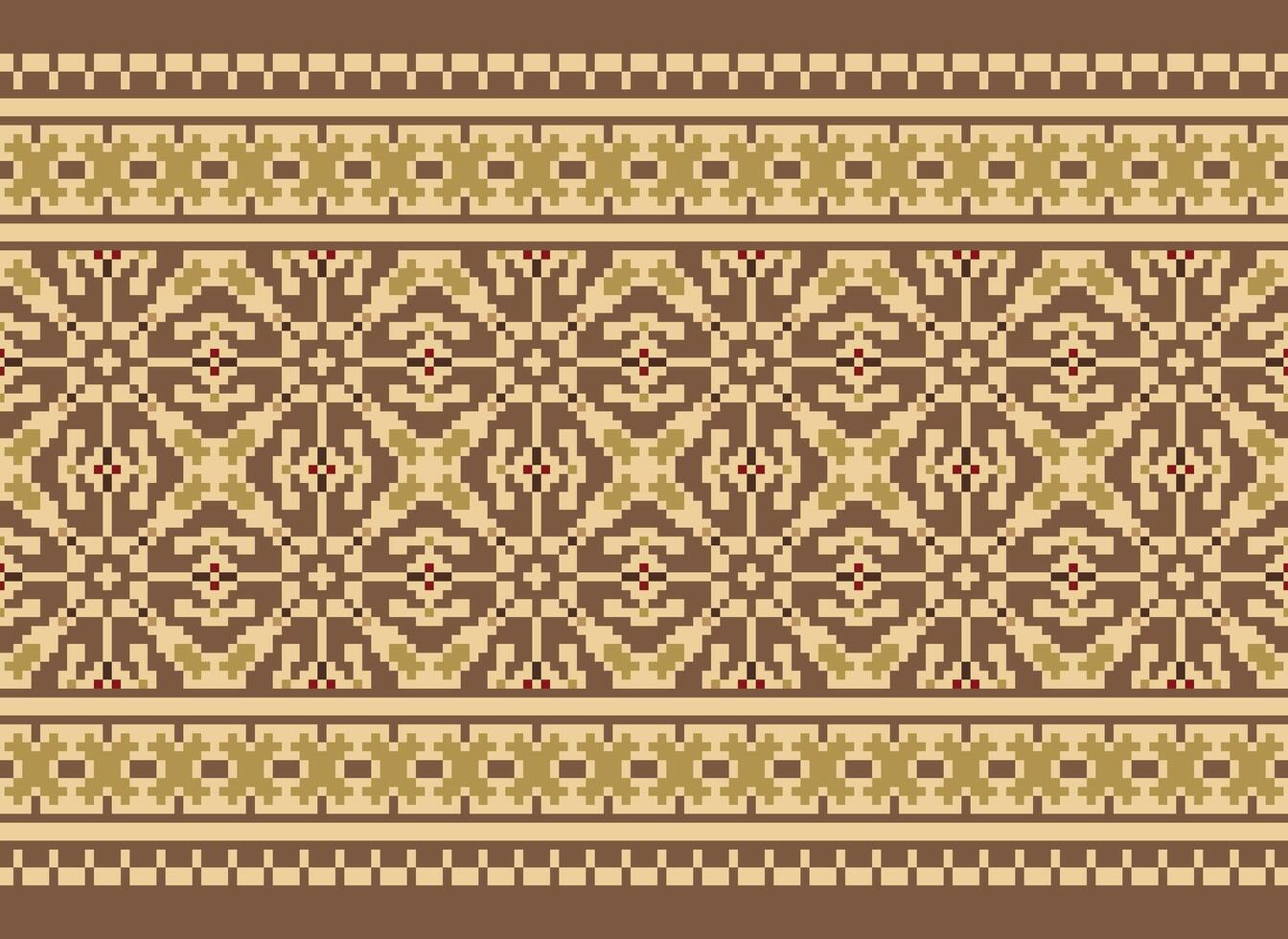 Floral cross stitch embroidery.geometric ethnic oriental seamless pattern traditional background.Aztec style abstract vector illustration.design for texture,fabric,clothing,wrapping,decoration,print.