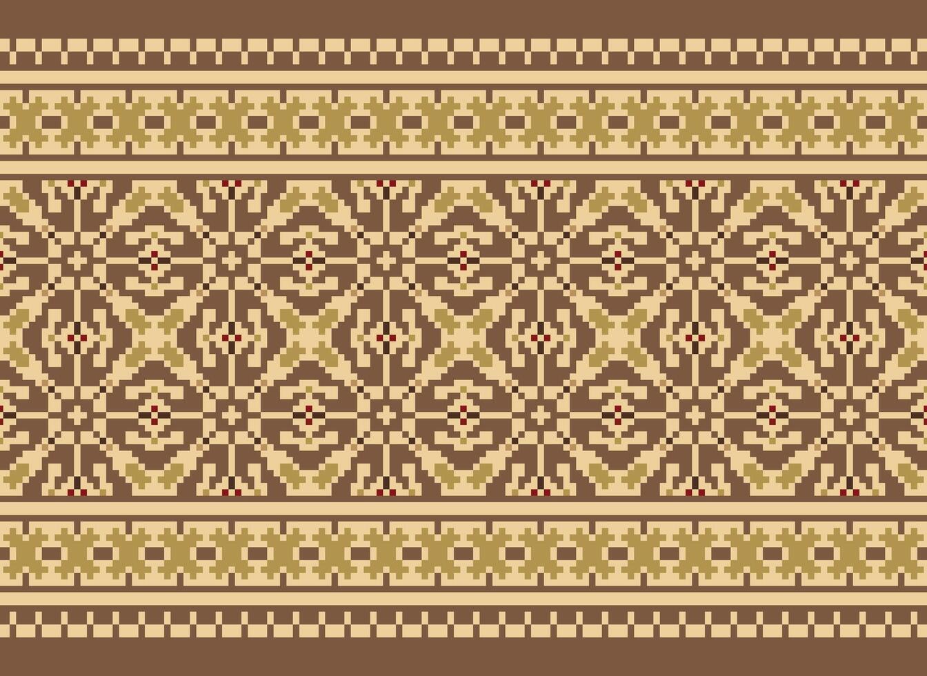 Floral cross stitch embroidery.geometric ethnic oriental seamless pattern traditional background.Aztec style abstract vector illustration.design for texture,fabric,clothing,wrapping,decoration,print.