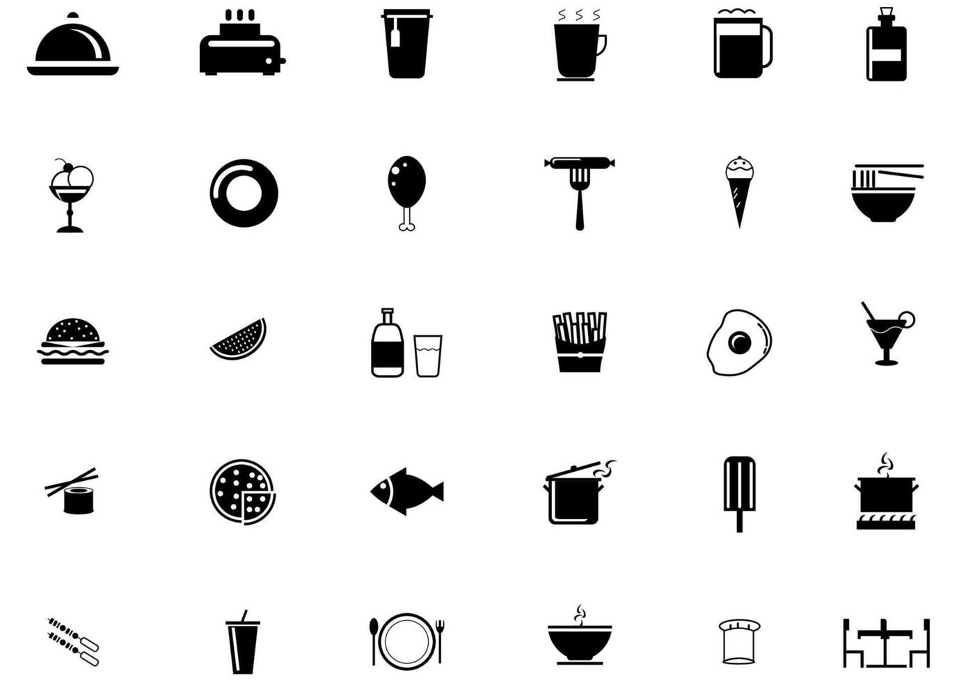 Set of sweet and bakery icons.such as ice cream,cake,smoothies,bread,Pizza. vector