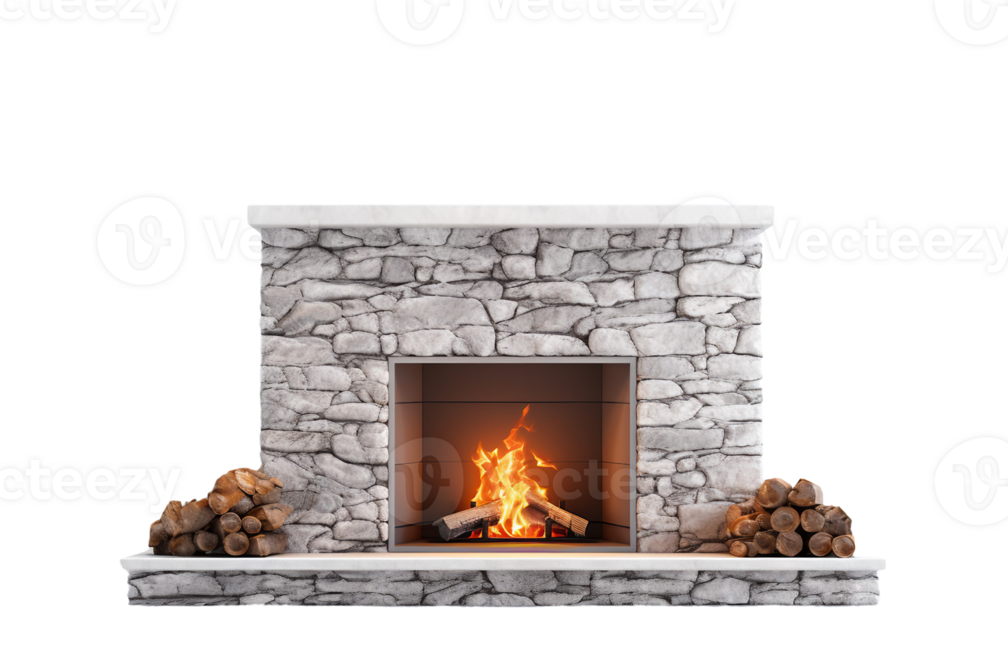 AI generated Design with Fireplace On Transparent Background png