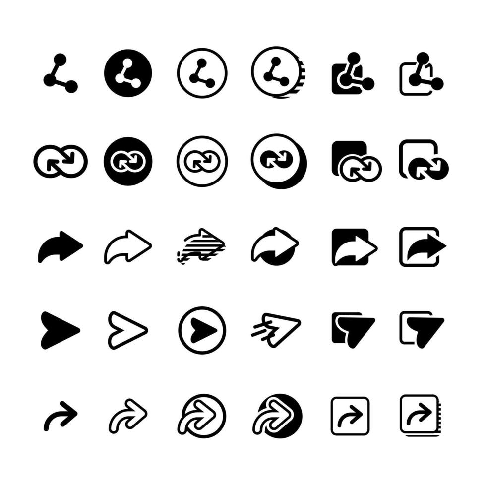 share of mobile apps icon collection set vector