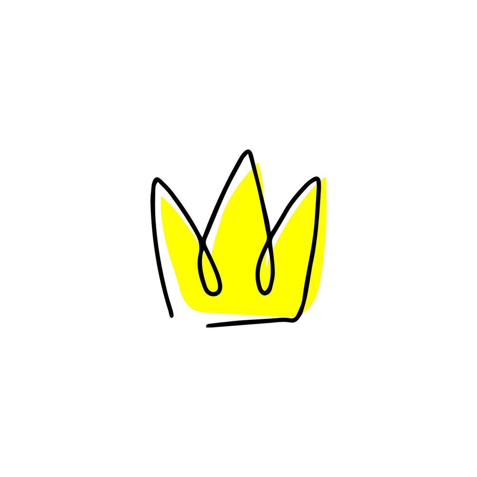 Hand drawn crown icon on a white background. vector