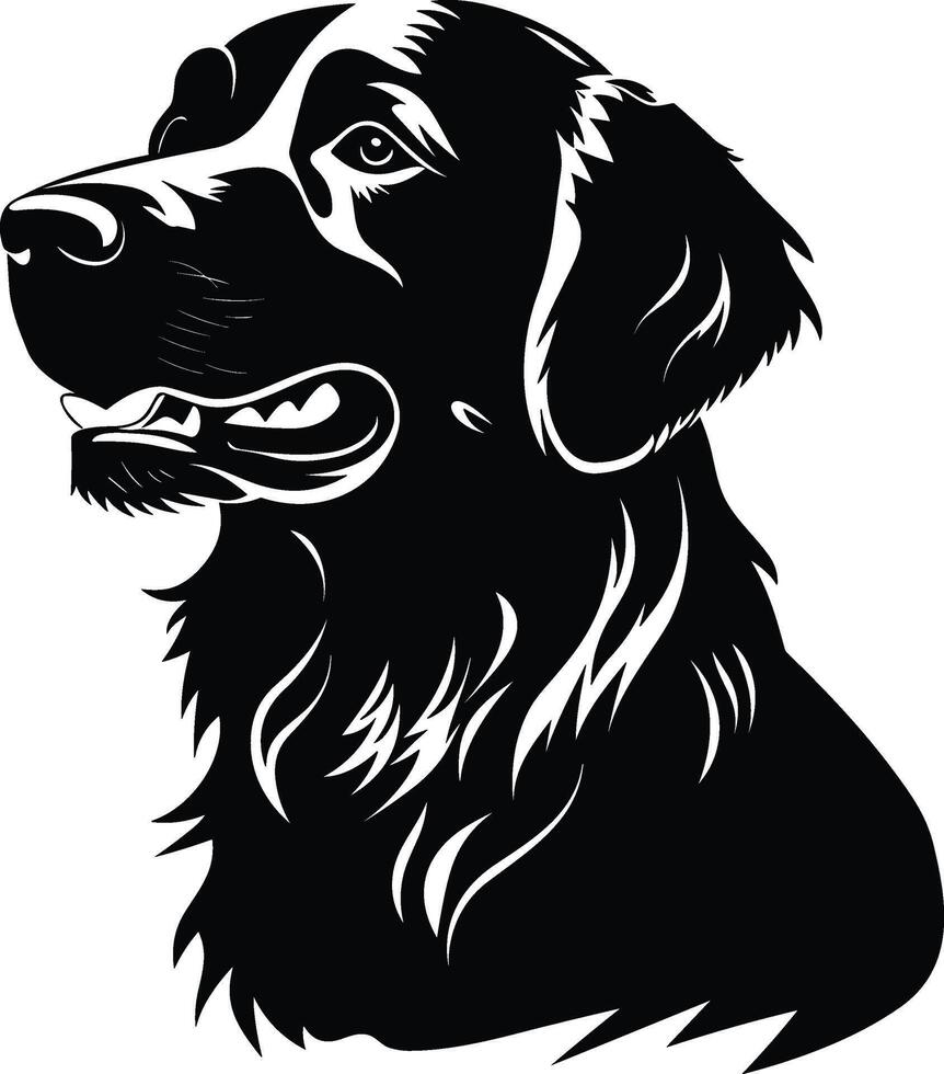 Vector silhouette golden retriever black dog logo vector