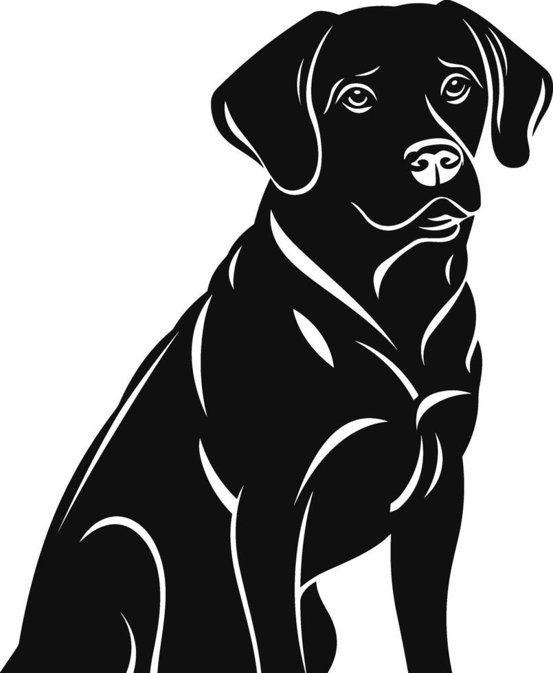 Vector silhouette golden retriever black dog logo vector