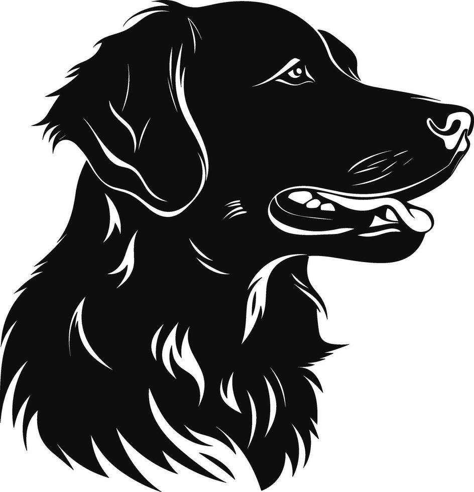 Vector silhouette golden retriever black dog logo vector