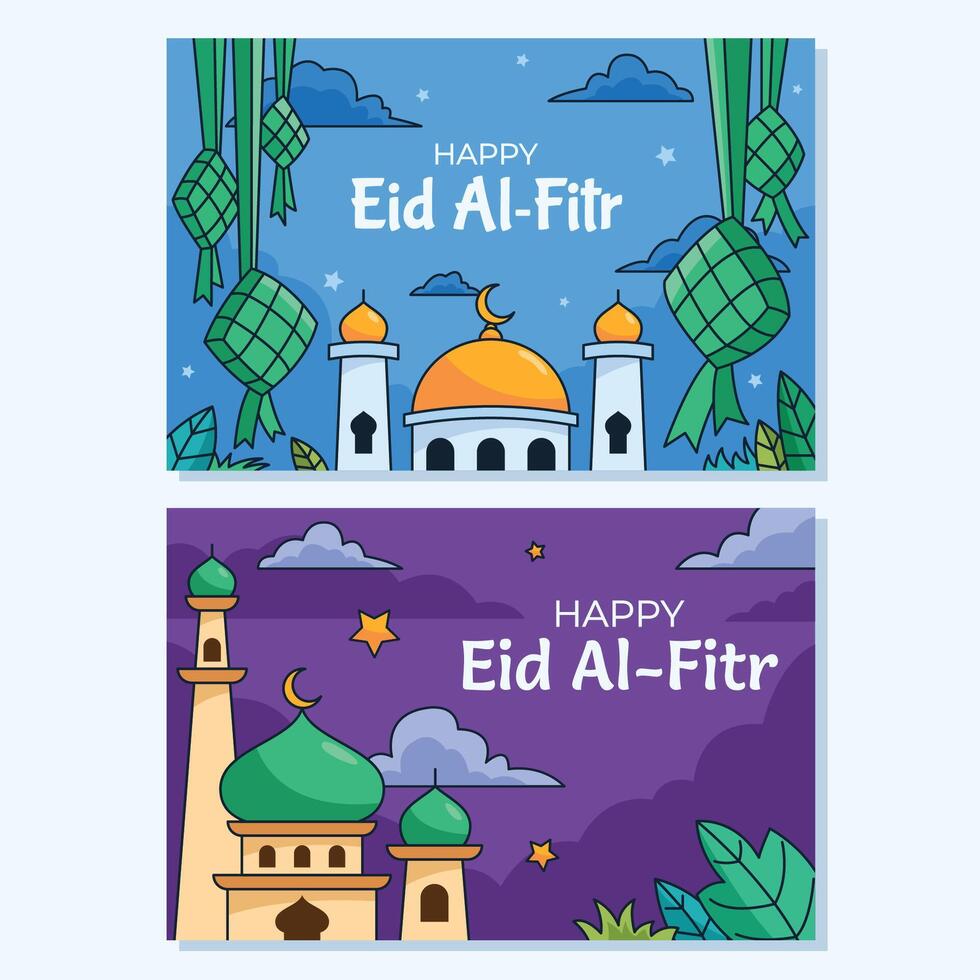 Gift Card Template Of Eid Al Fitr vector