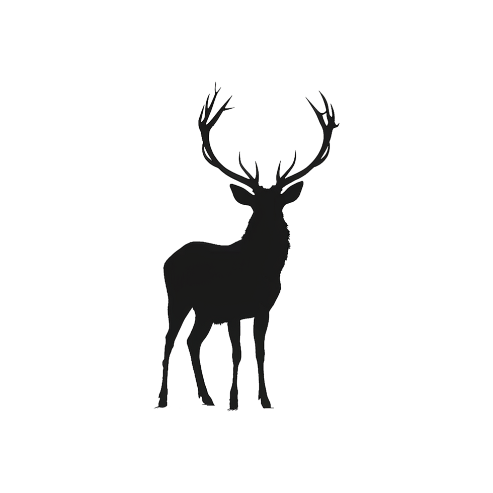 AI generated Silhouette deer isolated on transparent background png