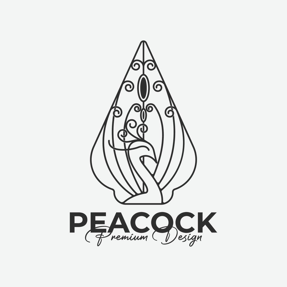 peacock logo icon design line art vector