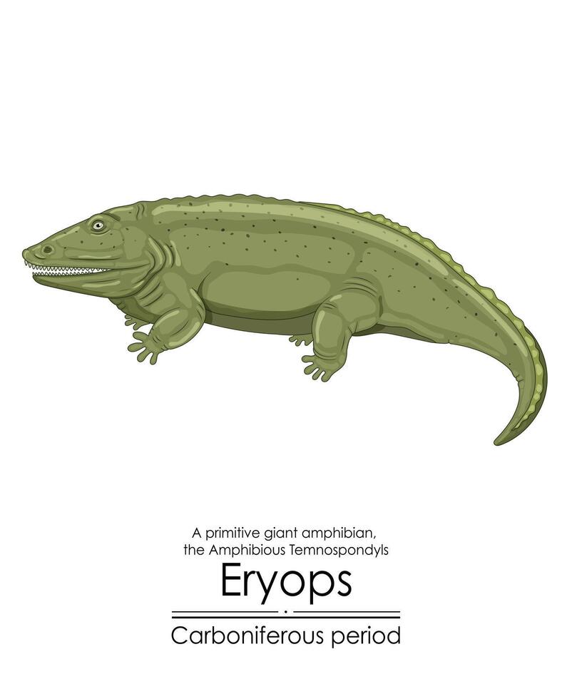 Eryops, an extinct, primitive, giant amphibian vector
